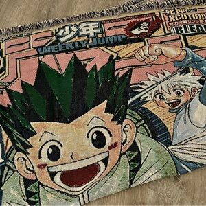 Animated Woven Tapestry Blanket Hunter Hunter Gon Killua Retro Anime Shonen